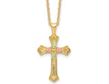 10K Yellow Gold Cross Pendant Necklace with Chain